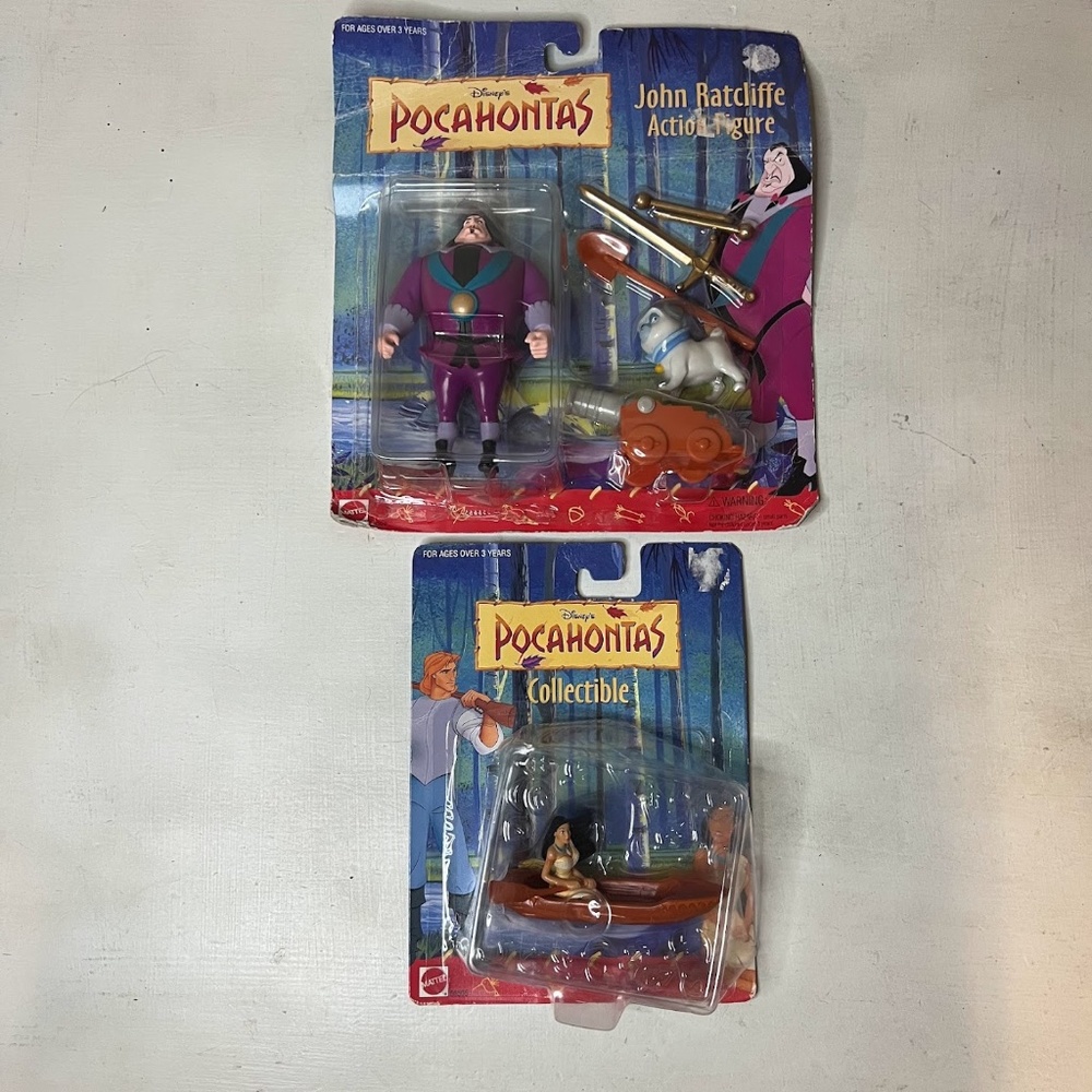 New Vintage 1990s PocahontasPocahontas John Ratcliffe & Percy Toy Figures